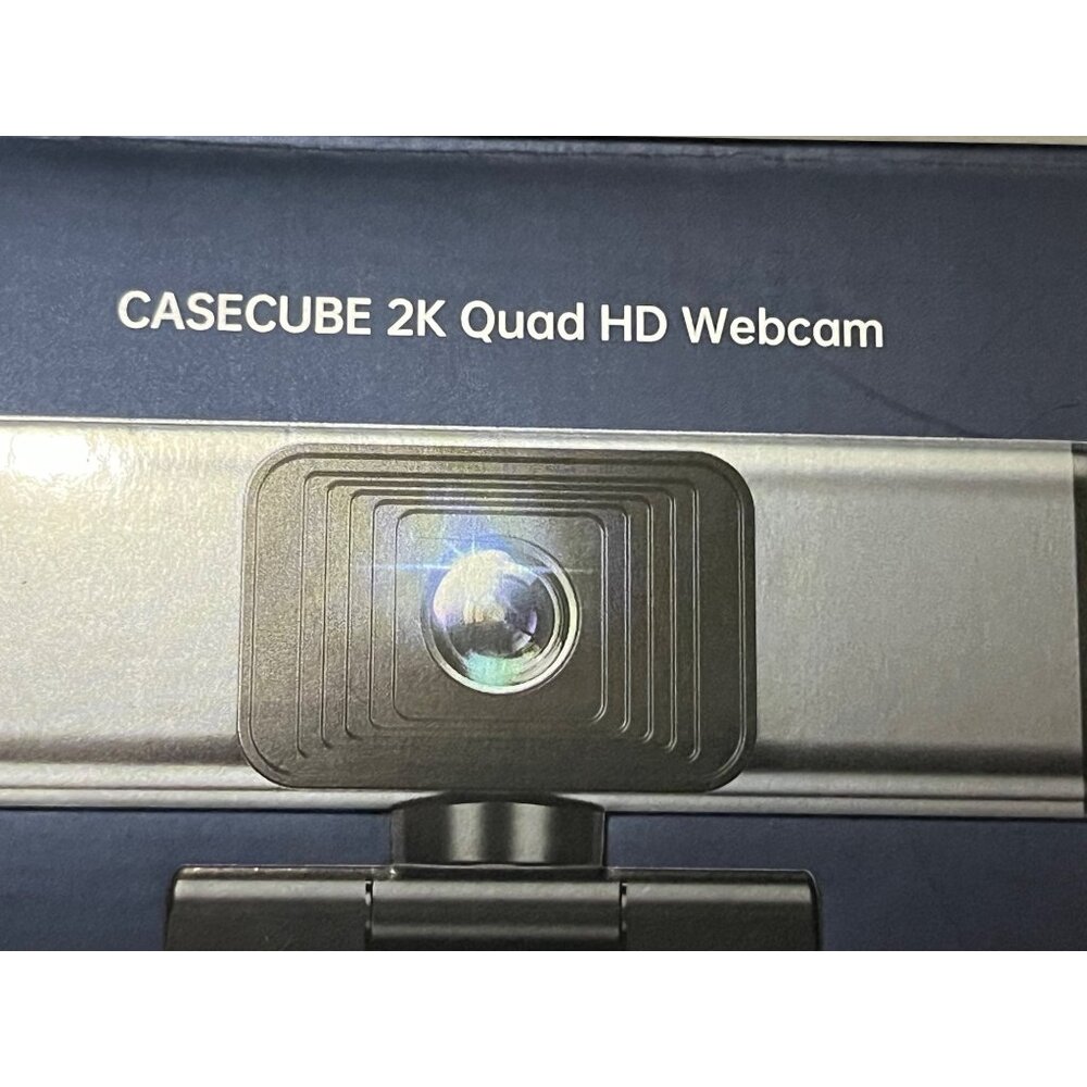 Casecube 2K Quad HD Webcam With Adjustable Stand & Built-In Microphone Open Box